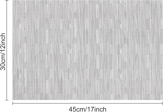 Myir JUN Placemats Set of 6 Kitchen and Dining Table Placemats | Vinyl Placemats Place Mats Indoor/Outdoor Set of 6 Washable Table Mats Non-Slip Place mats for Dining Table, Silver
