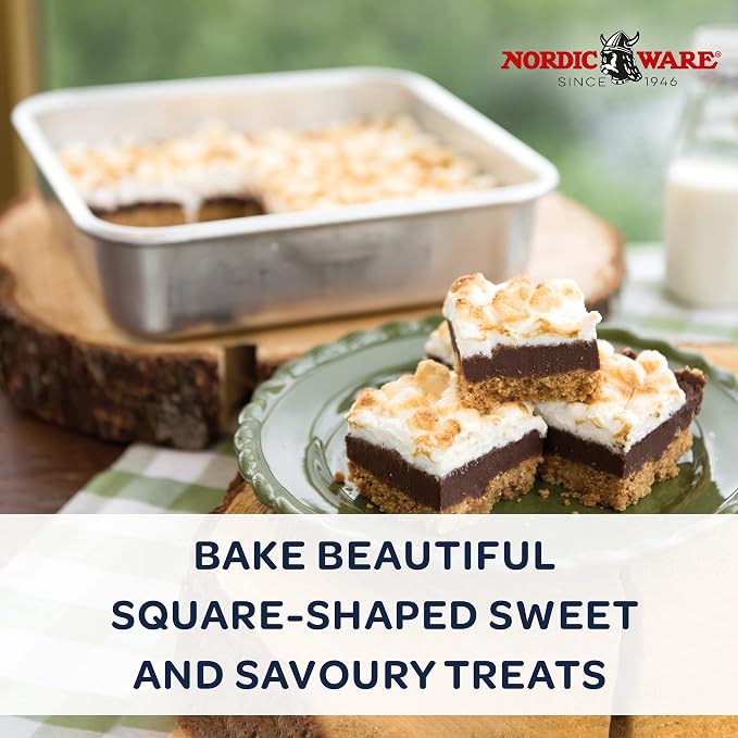 Nordic Ware Natural Aluminum Commercial Square Cake Pan, 9 x 9 (Pack of 4)