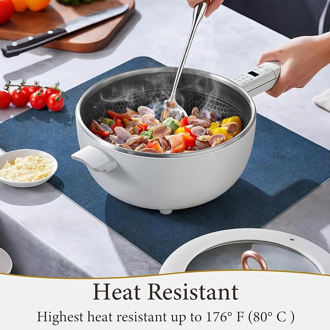 Vinyl Placemats Set of 6-12x17 Inch - Heat Resistant Washable Place Mats Waterproof Non-Slip Wipeable Table Mats for Dining Table Decor, Indoor/Outdoor Plastic Mat