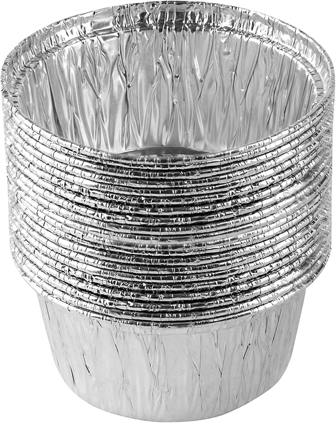 PLASTICPRO 3.5'' Inch Round Ramekins Muffin Cups Tin Foil Pack of 20