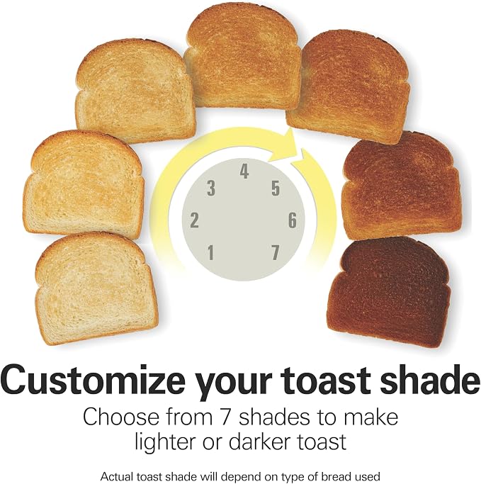 Hamilton Beach 4 Slice Toaster with Extra-Wide Slots, Bagel Setting, Toast Boost, Slide-Out Crumb Tray, Auto-Shutoff & Cancel Button, Stainless Steel (24798) | Browning Control With 7 Shades | Auto Shutoff | Bagel & Cancel Buttons | Toast Boost | Wide ...