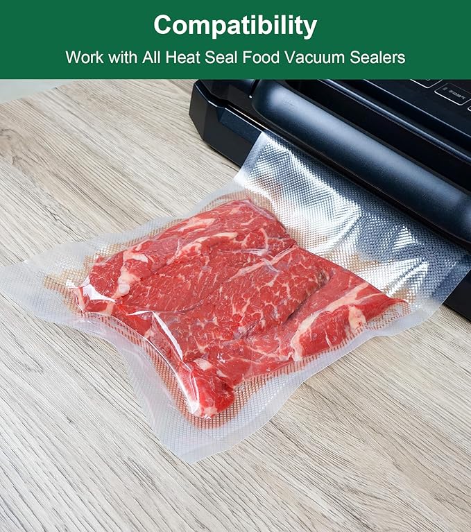Vacuum Sealer Bags for Food, 11 Inch 16 Feet Custom Size 3-pack | Heavy Duty BPA-free Vacuum Sealer Bags Rolls for Food Saver, Freezer Food Storage, Seal a Meal, Sous Vide, Meal Prep