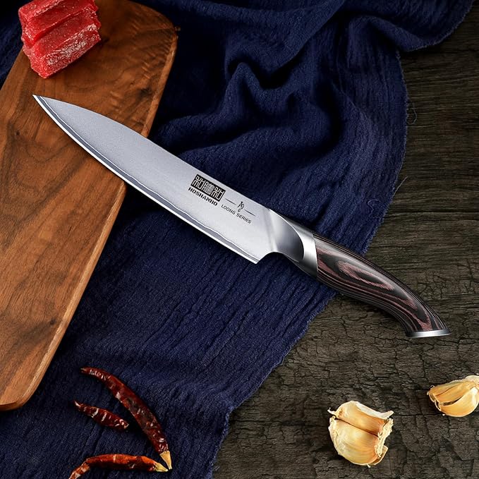 HOSHANHO 6 Inch Kitchen Knife, Ultra Sharp Japanese Kitchen Utility Knife | Multipurpose Japanese High Carbon Stainless Steel Chef Knife, Cooking Knife with Ergonomic Handle, Perfect Gifts for Chefs