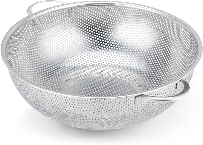 Gulex Colander Stainless Steel 5-Quart with Base, Strainer for Kitchen Food