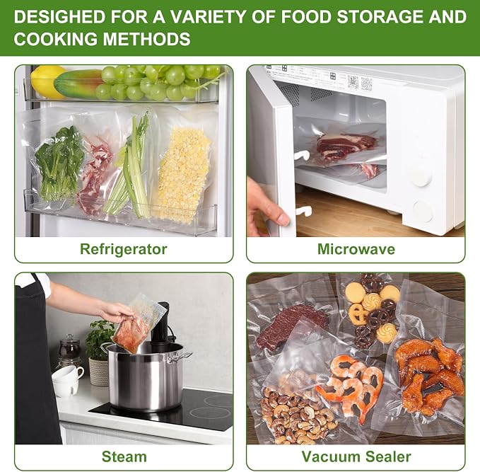 Vacuum Sealer Bags for Food Storage, 11" x 16" Vacuum Seal Bags, 100 Count | 3Mil Embossed BPA-Free Puncture-Resistant Bags, Universal Fit for Sous Vide, Meal Prep, Freezer Storage & Food Preservation