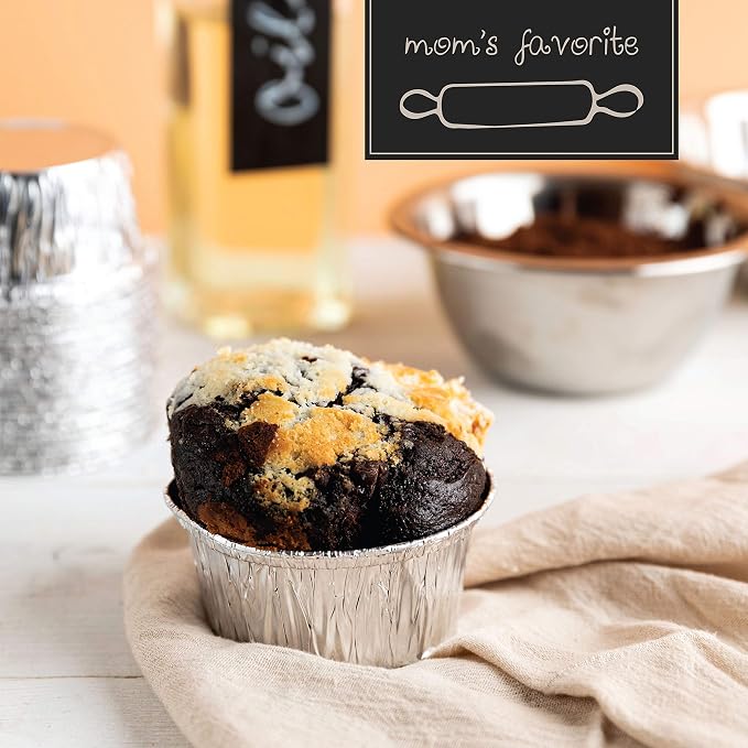 PLASTICPRO 3.5'' Inch Round Ramekins Muffin Cups Tin Foil Pack of 20