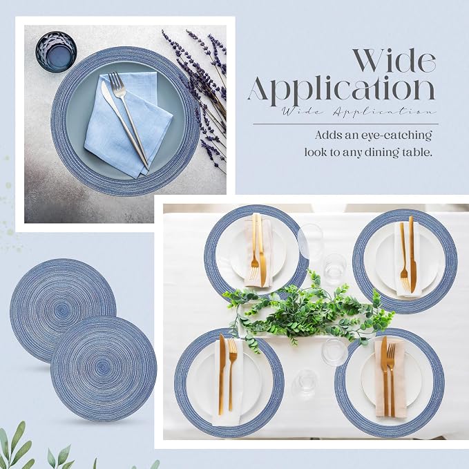 Geosar Disposable Paper Placemat Cotton Woven Look 13'',200 Pcs,Dusty Blue