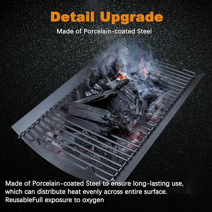27" Ash Pan for Char-Griller 1224 1324 2121 2222 2727 2828 2929, Char Griller Replacement Parts Charcoal Tray for Grill, Chargriller Parts Replacement Fire Grate Hanger, Fits Char-Broil 17302056