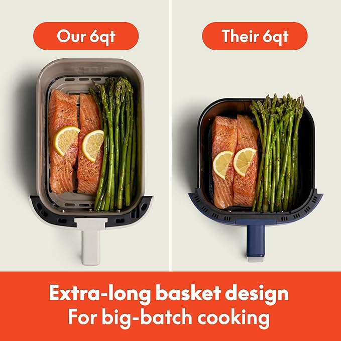 bella Fits-Anywhere™ 6qt Slim Air Fryer with Non-Toxic Coating, Plum