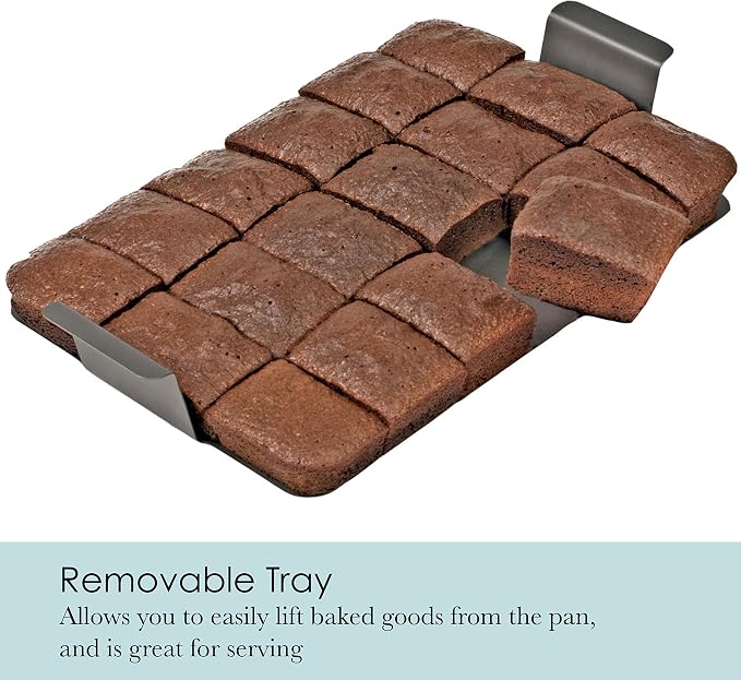 Chicago Metallic Professional Slice Solutions Brownie Pan, 9-Inch-by-13-Inch - , Dark Gray