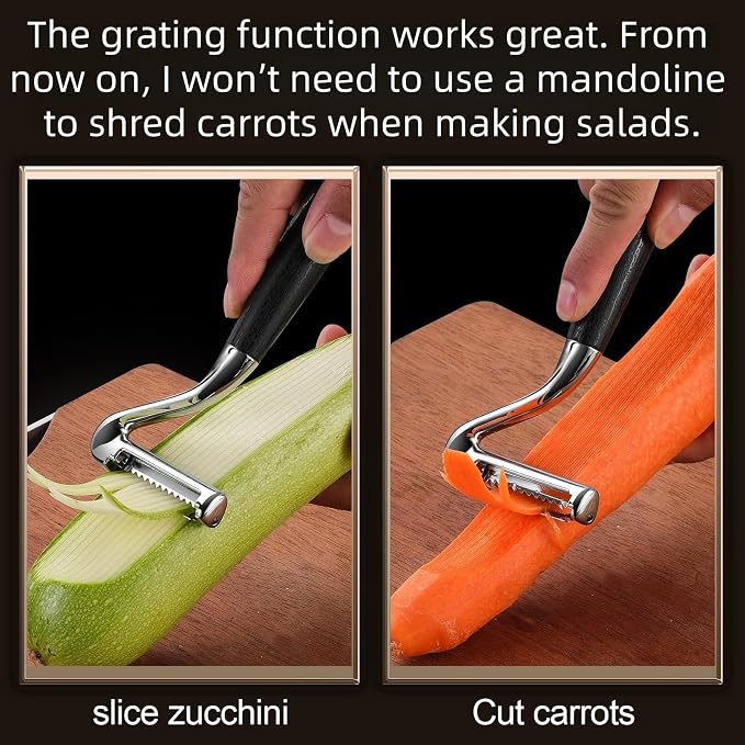 304 Stainless Steel Julienne Peeler. | The julienne side works really well for carrots, zucchini, and cucumbers, which is perfect for salads, stir fry