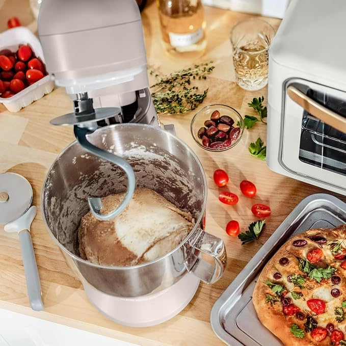 5.3 Qt Stand Mixer, 300W Electric Kitchen Mixer with 12 Speeds, Tilt Head Design, Stainless Steel Bowl, Dough Hook Whisk Beater Splash Guard (Porcini Taupe)