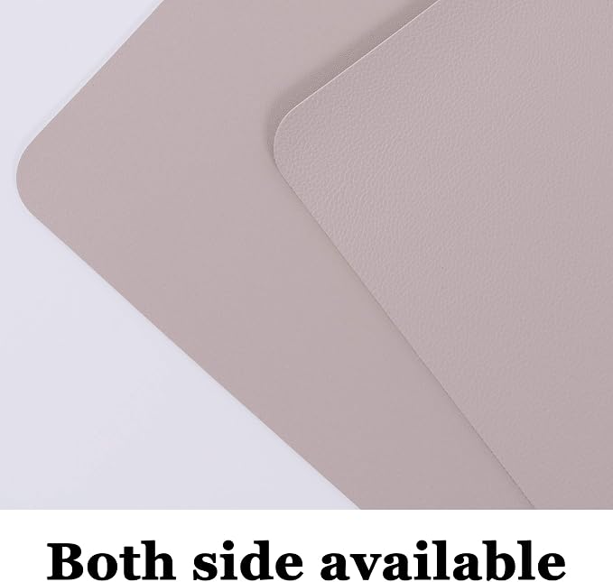 Wipeable Placemats Leather Table Mats Waterproof Heat-Resistant Easy to Clean for Dining Table Set Kitchen Table (6, Taupe)