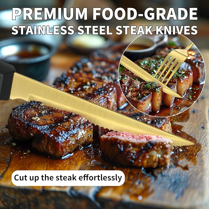 65PCS Gold Silverware Set for 10 with Flatware Drawer Organizer, Stainless Steel Cutlery Set with Steak Knives, Include Spoons and Forks Set & Serving Utensils, Mirror Polished, Dishwasher Safe