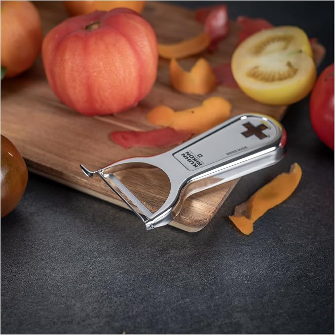 Kuhn Rikon "Swiss Metallic" Piranha Cross Peeler, Silver