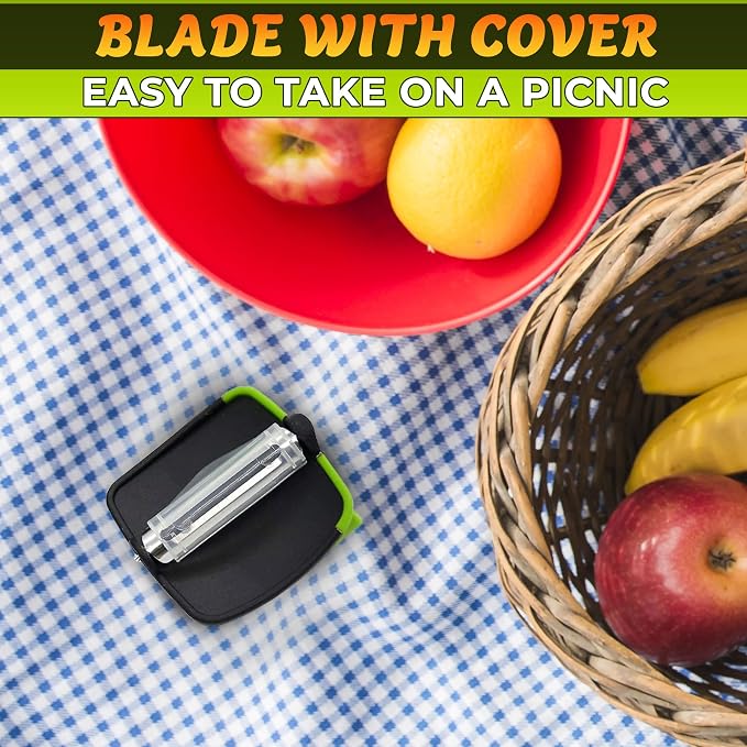 2 Pcs Finger Potato Peeler Set, Palm Peeler, Stainless Steel Blades | Finger Peeler for Vegetables with Sharp Double-Sided Blade, Silicone Palm-Fit Body, Non-Slip, Dishwasher Safe, for Veggies