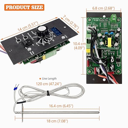 Upgraded Digital Thermostat Controller for Traeger Pellet Grills and Sensor | Player Mode-10 Temp Compensation Levels, 3 Advanced Modes- Pr0 Pr1 Pr2, New "P" Button, Error Code Detection, 2 Probe Ports