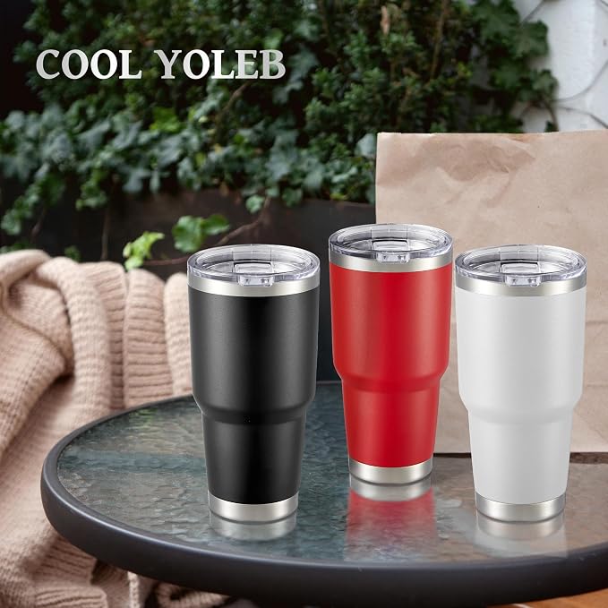 30 oz Tumbler with Lid Stainless Steel Tumblers, 1 Pack | Vacuum Insulated Cup, Leak Proof Lid, Powder Coated Travel Mug, Double Wall, Keep Cold Drinks for 12 Hours, Wine Red