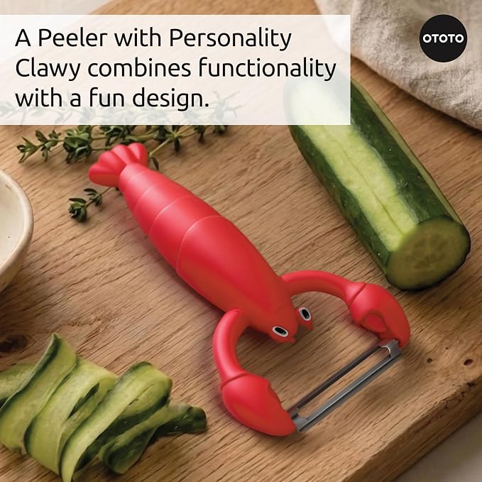 OTOTO Clawy Lobster Vegetable Peeler – Funny Potato Peeler, Ergonomic Veggie Peeler, Sharp Stainless Steel Blade, Peelers for Kitchen, Cute Kitchen Gadgets