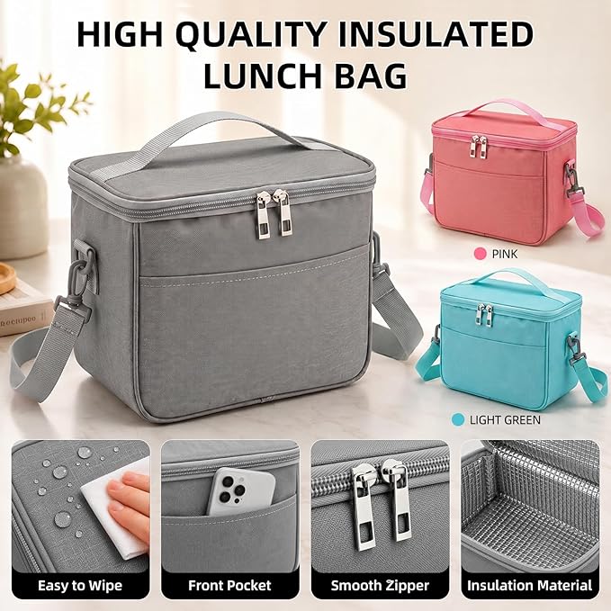 Bento Box Adults Lunch Box - 2130ml Lunch Box for Men with Insulated Lunch Bag, Utensils & Sauce Container, Leak Proof Bento Box for Boys, Reusable Plastic Lunch Containers for Work, Meal Prep, Black