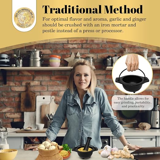 Cast Iron Cauldron Mortar and Pestle Set (MP3-Cauldron Mortar & Pestle)