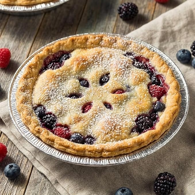 Aluminum Foil 6 inch Pie Pans, 55 Count | Disposable Baking Plates, Made in USA, Heavy Duty Tins, Mini Pies, Quiche and Tarts