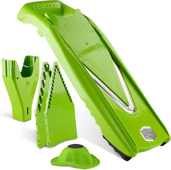 Börner Mandoline Slicer V5 (Starter Set) • Vegetable V-Slicer for Slices, Sticks & Dices in Various Sizes • With Stainless Steel V-Blade • Adjustable Kitchen Slicer • Color: Green