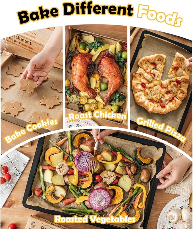Katbite 200Pcs 18x26 inches Parchment Paper Sheets, Heavy Duty Unbleached Baking Paper, Pre-cut and Oil Proof Perfect for Steaming Cooking Bread Cake & Wrapping Foods | Unbleached precut oil proof full sheet paper, ideal for steaming, cooking, baking b...
