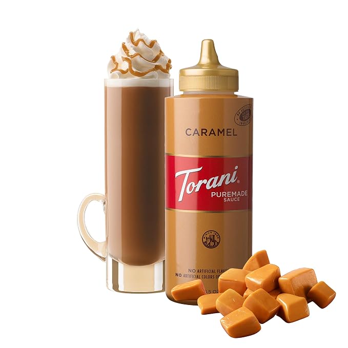 Torani Puremade Caramel Dessert & Drink Sauce, 16.5 fl oz, 4 Pack