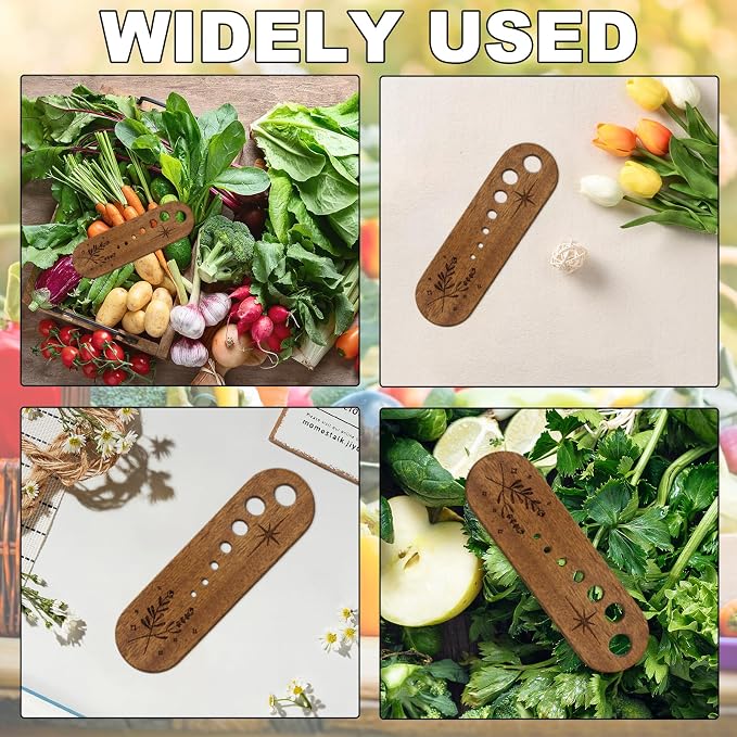 2Pcs Wooden Vegetable Leaf Separator, Pottery Herb Stripper Tool Supplies, Fun Kitchen Gadgets, Exquisite Herb Stripper Bowl Gifts for the Kitchen Suitable for Home Use & Chefs