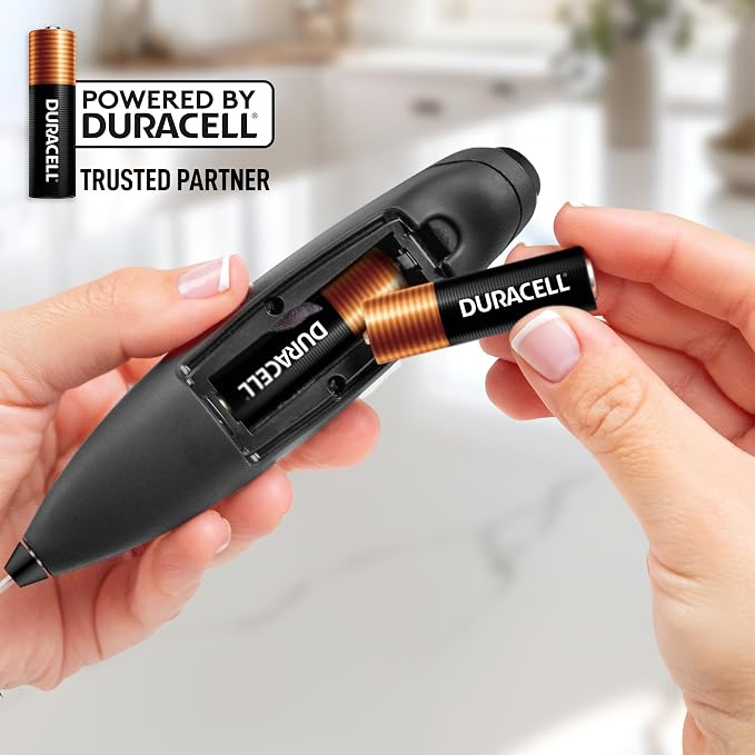 Zulay Kitchen Powerful Milk Frother Wand With Duracell Batteries - Ultra Fast Handheld Drink Mixer - Electric Whisk Foam Maker for Coffee, Lattes, Cappuccino & Matcha - Double Whisk - Exec Black