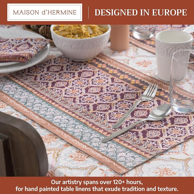 Maison d' Hermine Placemats Set of 4 Reusable 100% Cotton (13"x19") | Cloth Place Mats Washable Table Mats for Kitchen Dining Party Wedding Hotel Home Thanksgiving Christmas - Fair Isle