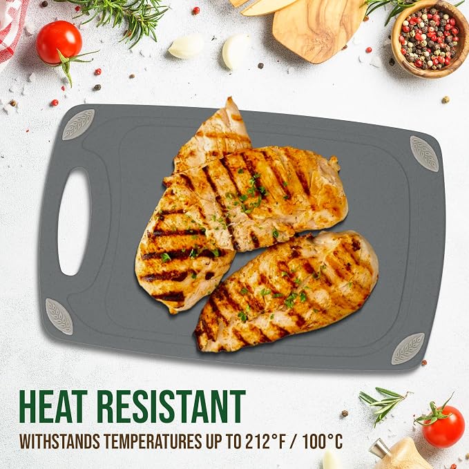 AXIOM CREATIONS 2-Piece Reversible Cutting Board Set Made with Natural Wheat Straw Fiber, Eco-Conscious Food Safe Kitchen Essentials, Gluten Free & BPA Free Chopping Boards for Kitchen