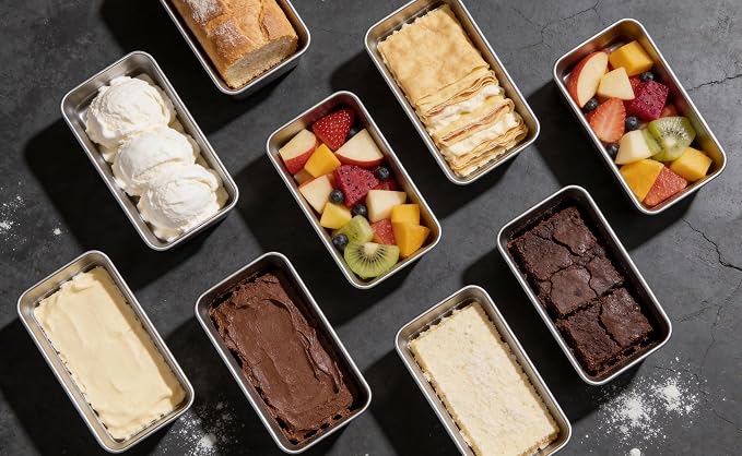 Leonyo 6.3x3.5IN Stainless Steel Mini Loaf Pans for Baking Bread, 6 Pack | Non-Toxic Small Mini Bread Loaf Pans Tins for Homemade Smaller Loaves Meatloaf Banana Brownies, Dishwasher Oven Safe
