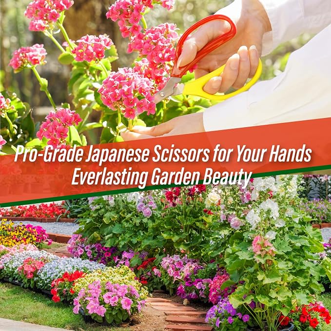 SUIZAN Trimming Scissors 6" - Japanese Garden Plant Herb Buds Flower Shears | Professional Snips for Precise Pruning Vegetables Harvest Deadheading Indoor Hydroponics Bonsai Sharp Blades Gardening Tools