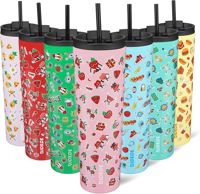 BJPKPK 34oz Coffee Tumbler with Straw, Insulated Stainless Steel Cup | Double Wall Vacuum, Leak Proof Lid, Keeps Hot/Cold/Iced, BPA Free, Travel & Outdoor, Passionate-Pink