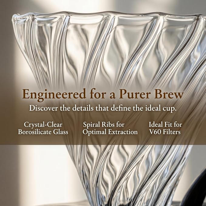 Pour Over Coffee Maker,20 oz Borosilicate Glass Coffee Carafe, Plastic Collar, Coffee Maker Carafe, 600 ml, Clear,for Home Café Restaurant and Camping