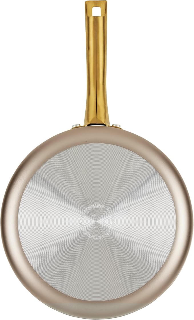 Farberware Radiant Nonstick Saute Pan with Lid, Dishwasher Safe, 2.75 Quart, Champagne