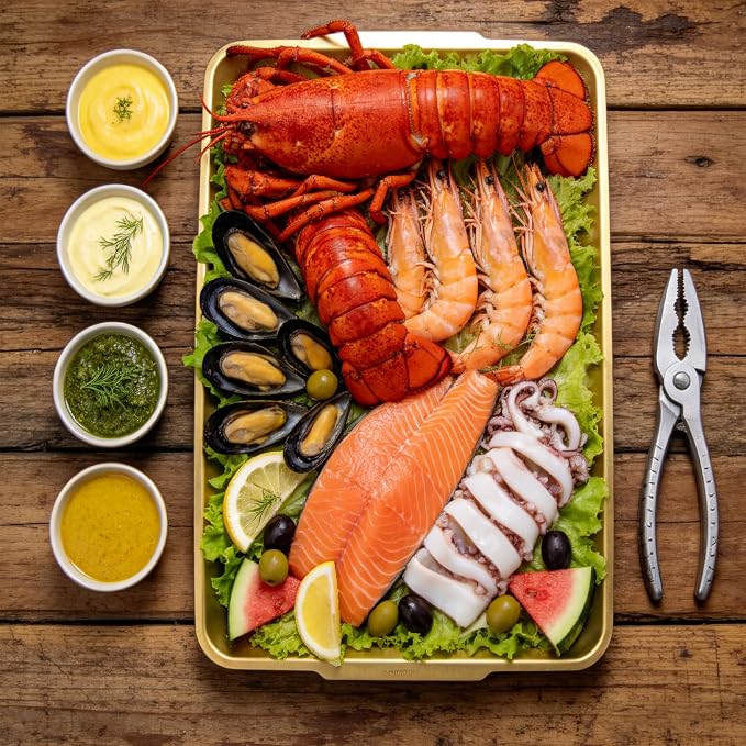 304 Stainless Steel Food Serving Tray, 12.6 Inch Rectangular Serving Tray Platters with Brushed Finish, Ideal for Kitchen Party Organizer Dining Buffet and Outdoor Events (Gold)