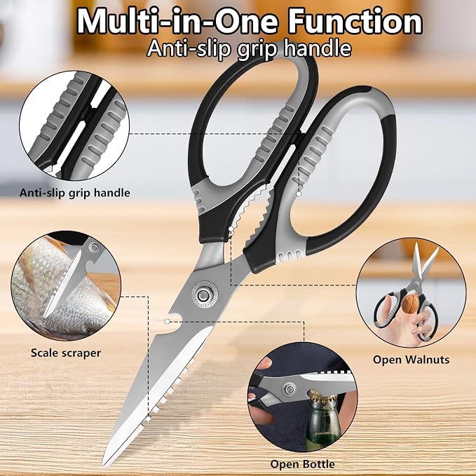 5-Piece Stainless Steel Can Opener Set, Manual Can Openers | Smooth Edge, Easy-To-Use, Ergonomic Grip, Heavy Duty, Bottle Opener, Peelers, Kitchen Scissors, Dishwasher Safe, For Seniors