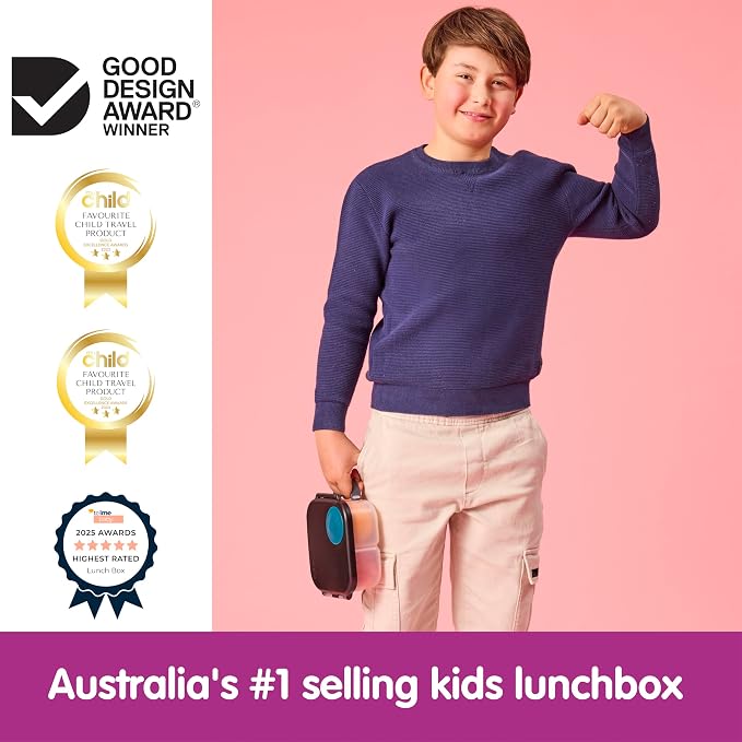 b.box Mini Lunch Box, Snack Containers for Kids, Lunch Box Kids, 4.25 Cup | Bento Box for Kids, Sanck Box, Lunch Containers, Leak Proof, Dishwasher Safe, BPA Free, PFAS Free, Ages 3+ — Night Vision