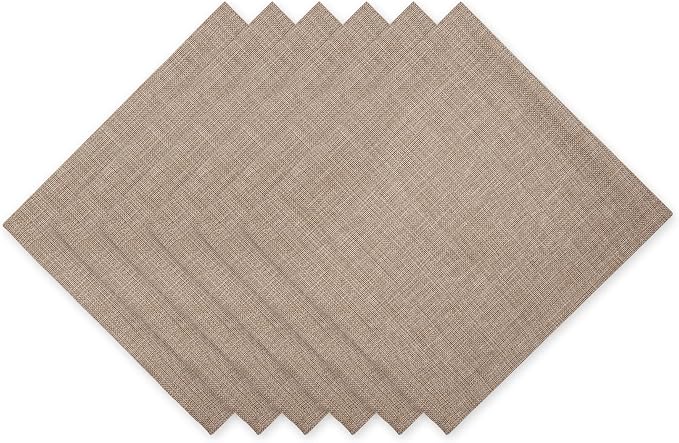 DII Variegated Tabletop Collection, Napkin Set, 20x20, Mushroom, 6 Piece