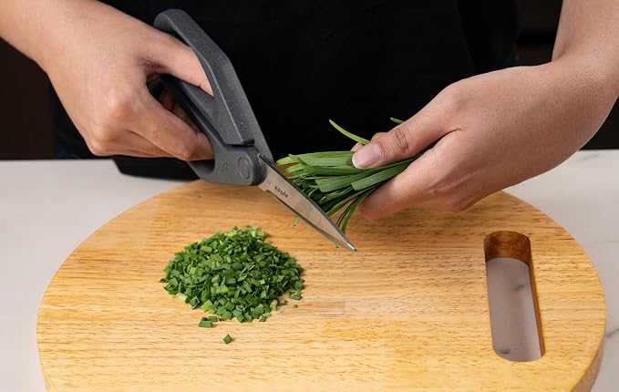 Zyliss Household Scissors – Multi-Purpose Stainless Steel Kitchen & Home Shears with Built-in Box Cutter – Wheat Straw Handle, Dishwasher Safe, Everyday Cutting Tool, 5-Year Guarantee