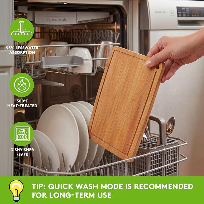 Bamboo Cutting Boards for Kitchen,Carbonized Wood Cutting Board with Deep Juice Groove for Chopping Meat, Vegetables, Fruits, Nuts,Lightweight & Durable,Ideal Kitchen Gy