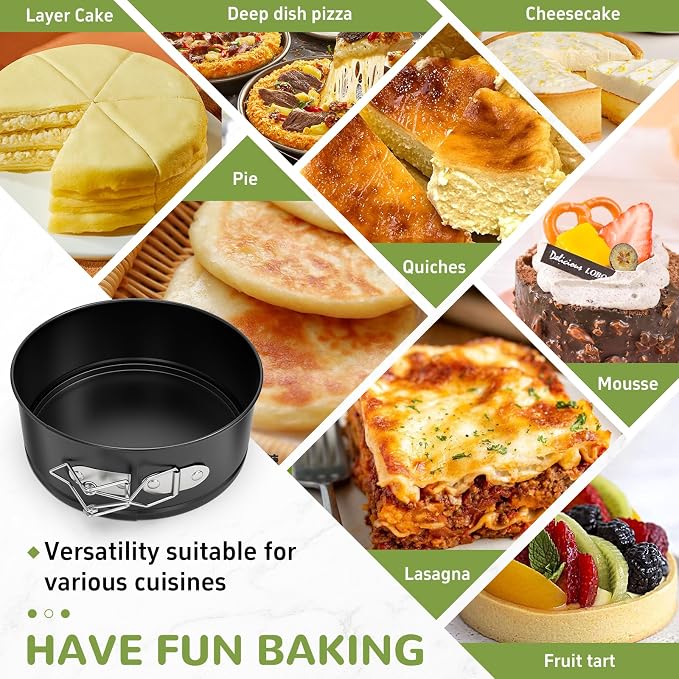 ZeroPone 4 Inch Mini Springform Pan for Mini Cheesecake Pizza | Non-stick Cheesecake Pan with Removable Bottom Small Cake Mold withstands up to 450°F