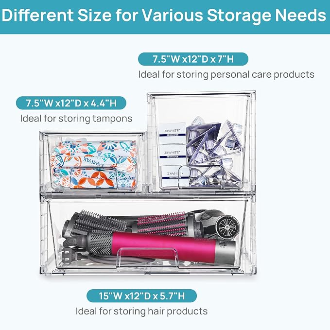 Vtopmart 7pack Easily Clear Storage Dawers