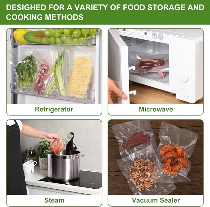 Vacuum Sealer Bags for Food Storage, 6 Rolls 11" x 20', Cut-to-Size Bags | 3Mil Embossed BPA-Free Puncture-Resistant Rolls, Universal Fit for Sous Vide, Meal Prep, Freezer Storage & Food Preservation