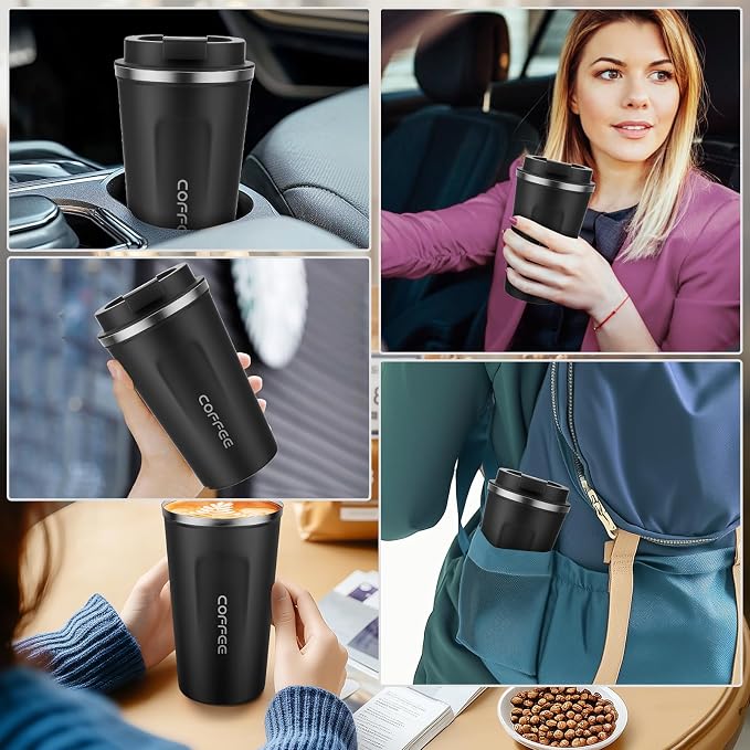 MOMSIV 17oz Travel Coffee Mug, Insulated Coffee Cup with Leakproof Lid | 6-Hour Heat Retention, 360°Leak proof, Vacuum Stainless Steel Double Walled, BPA-free, Reusable And To Go Coffee Mug