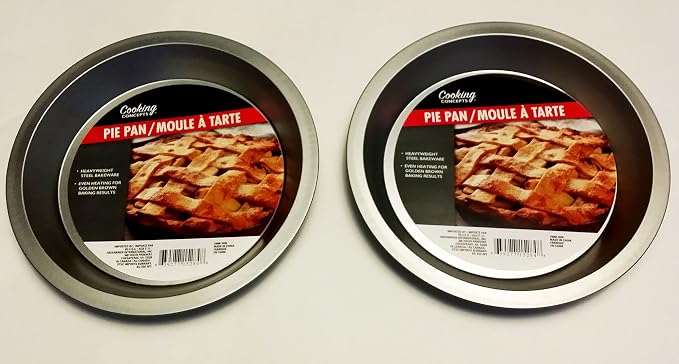 Two 9 inch Pie Pans a Heavy weight steel none stick bakeware set with even heating (Standard version)