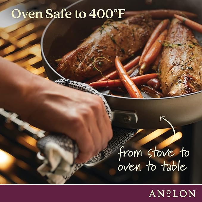 Anolon Advanced Home Hard-Anodized Nonstick Skillet, 10.25-Inch | Premium Non Stick Frying Pan, Oven Safe to 400°F, Durable Everyday Cooking, in Bronze